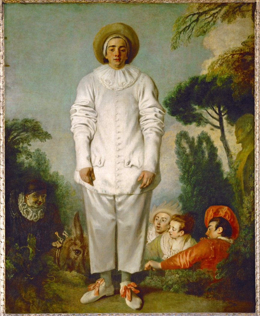 Figure 15-1: Watteau’s Gilles and Four Other Characters from the Commedia dell’Arte shows the dark side of the Rococo. Some people got left out.